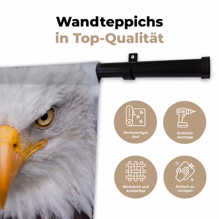 Amerikaans - Zeearend - Portret - Geel Wandkleed katoen klein -tsfeer2_DE