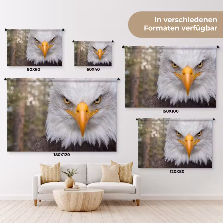 Amerikaans - Zeearend - Portret - Geel Wandkleed katoen klein -tsfeer8_DE