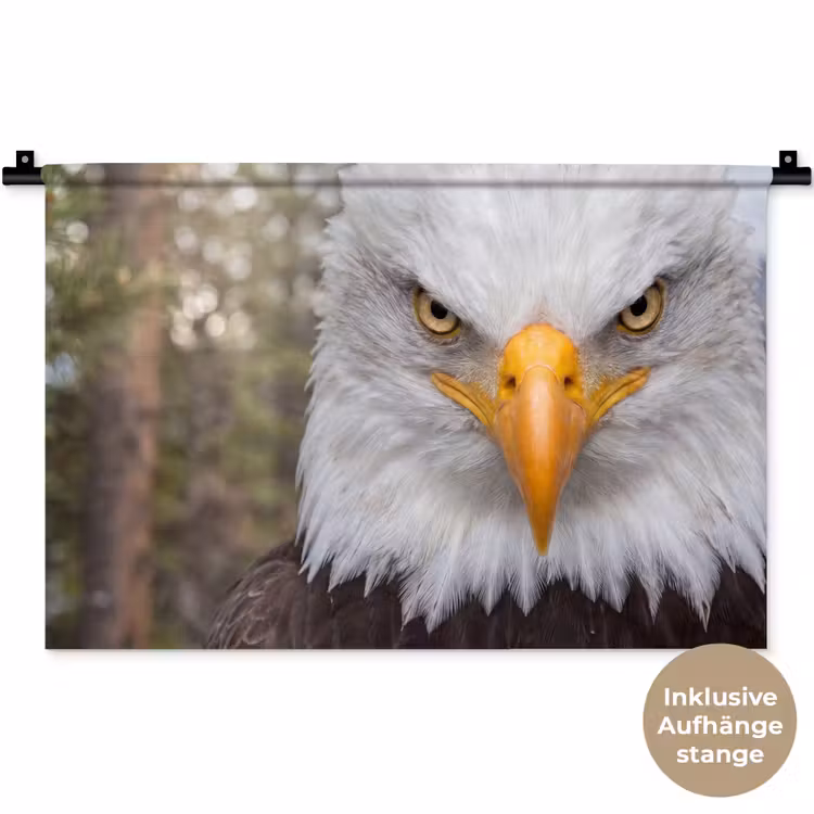 Amerikaans - Zeearend - Portret - Geel Wandkleed katoen klein -t3d_DE