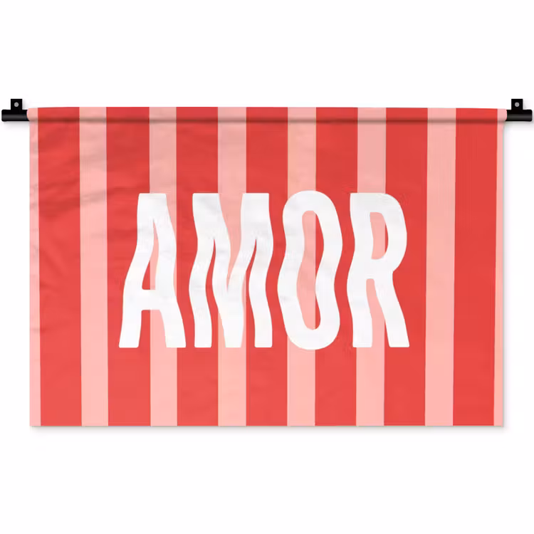 Amor - Strepen - Rood - Roze Wandkleed katoen klein -zz3d
