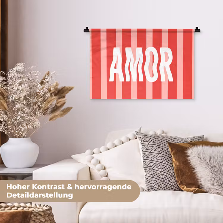 Amor - Strepen - Rood - Roze Wandkleed katoen klein -tsfeer1_DE