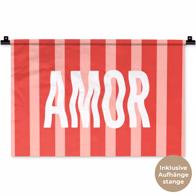 Amor - Strepen - Rood - Roze Wandkleed katoen klein -t3d_DE