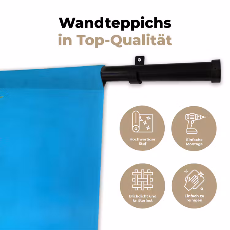 Ananas - Blauw - Tropisch - Vrolijk Wandkleed katoen klein -tsfeer2_DE