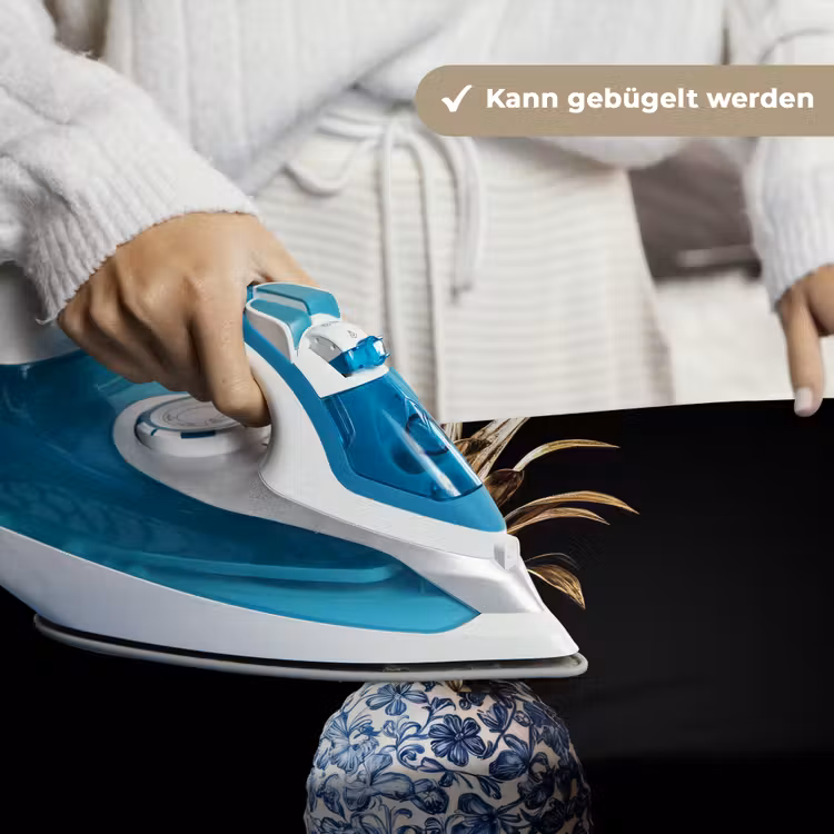 Ananas - Bloemen patroon - Goud - Delftsblauw Wandkleed katoen klein -tsfeer9_DE