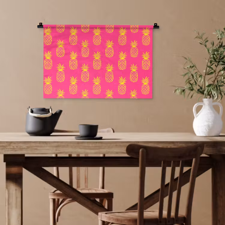 Ananas - Trendy - Roze Wandkleed katoen klein 269 -sfeer6