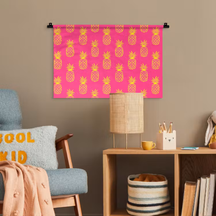Ananas - Trendy - Roze Wandkleed katoen klein 269 -wsfeer4_kind