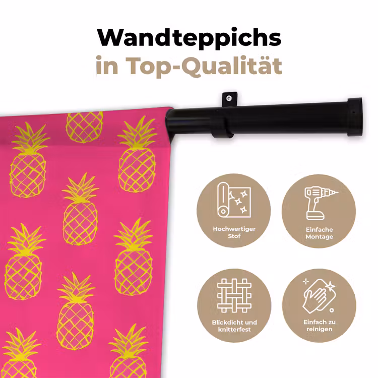Ananas - Trendy - Roze Wandkleed katoen klein 269 -tsfeer2_DE