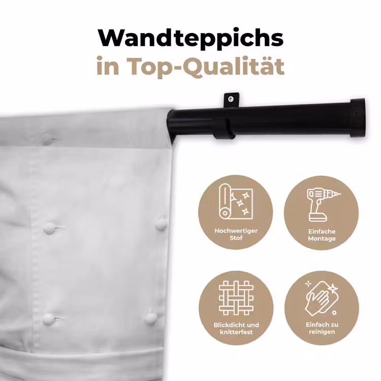Vissen - Chef - Zwart - Wit Wandkleed katoen klein -tsfeer2_DE