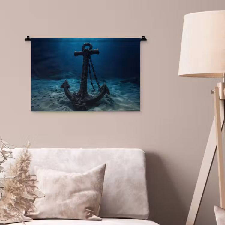Anker - Ijzer - Zeebodem - Zand Wandkleed katoen klein -sfeer4