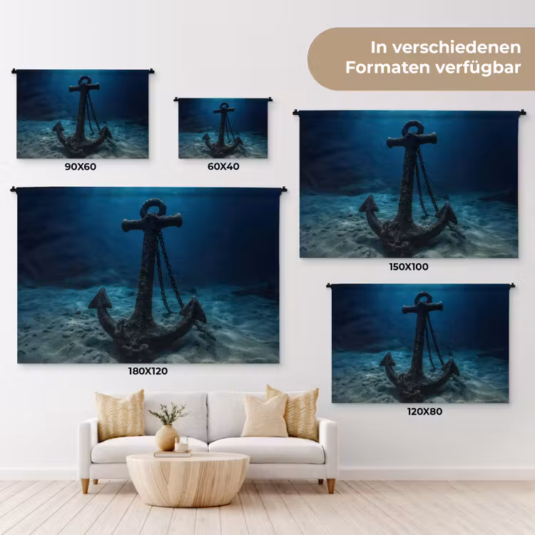 Anker - Ijzer - Zeebodem - Zand Wandkleed katoen klein -tsfeer8_DE