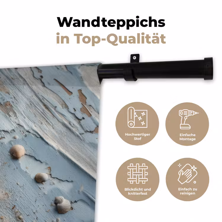 Anker - Hout - Schelpen - Zand Wandkleed katoen klein -tsfeer2_DE