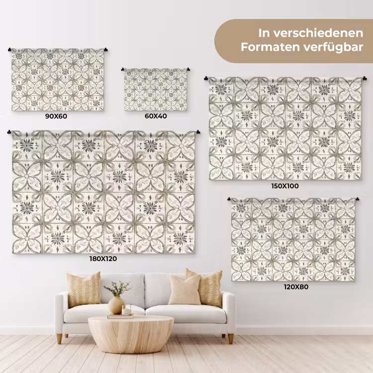 Antiek - Tegel - Beige Wandkleed katoen klein 269 -tsfeer8_DE