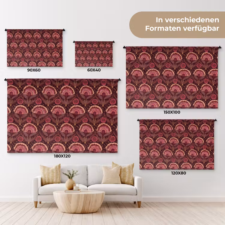 Antiek - Bloemen - Kleurrijk Wandkleed katoen klein 269 -tsfeer8_DE