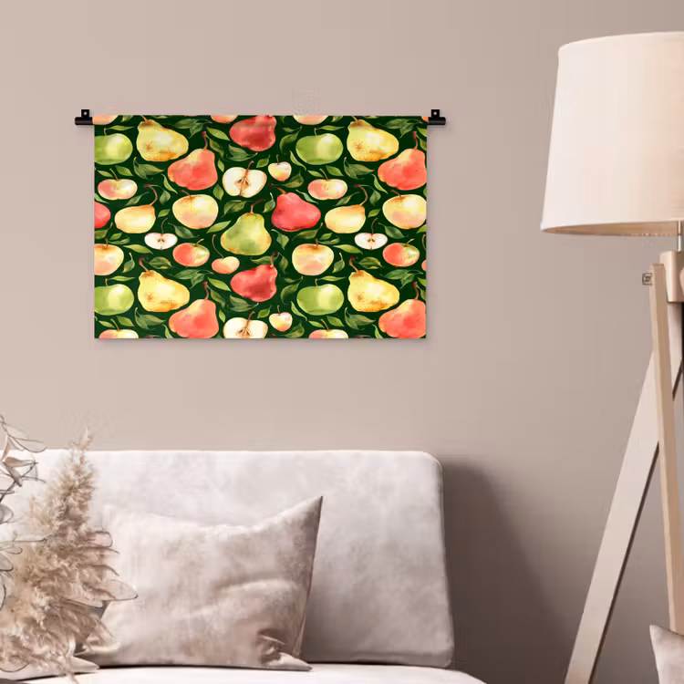 Appels - Peren - Fruit - Groen Wandkleed katoen klein 269 -sfeer4