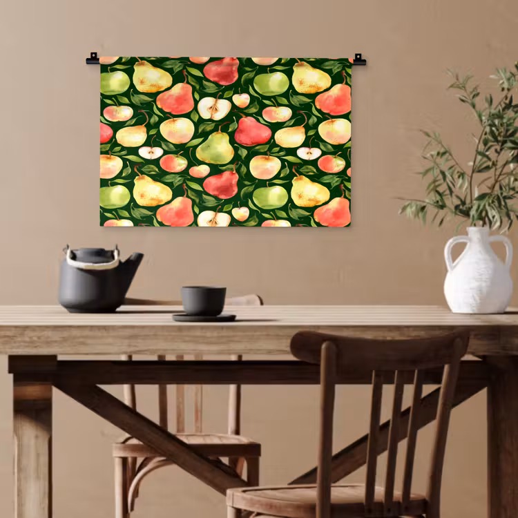 Appels - Peren - Fruit - Groen Wandkleed katoen klein 269 -sfeer6