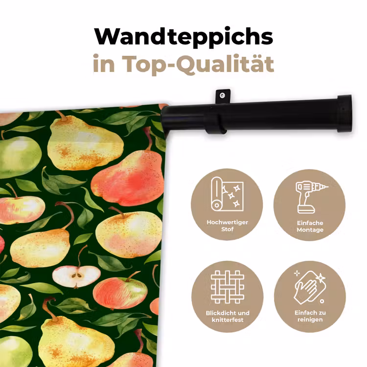 Appels - Peren - Fruit - Groen Wandkleed katoen klein 269 -tsfeer2_DE