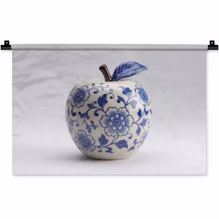 Appel - Blauw - Klassiek Wandkleed katoen klein -zz3d