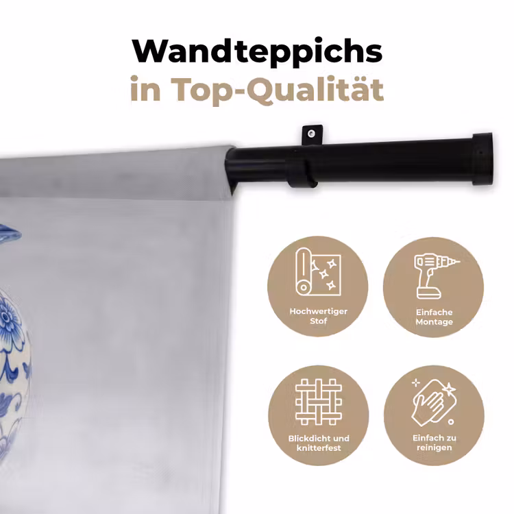 Appel - Blauw - Klassiek Wandkleed katoen klein -tsfeer2_DE