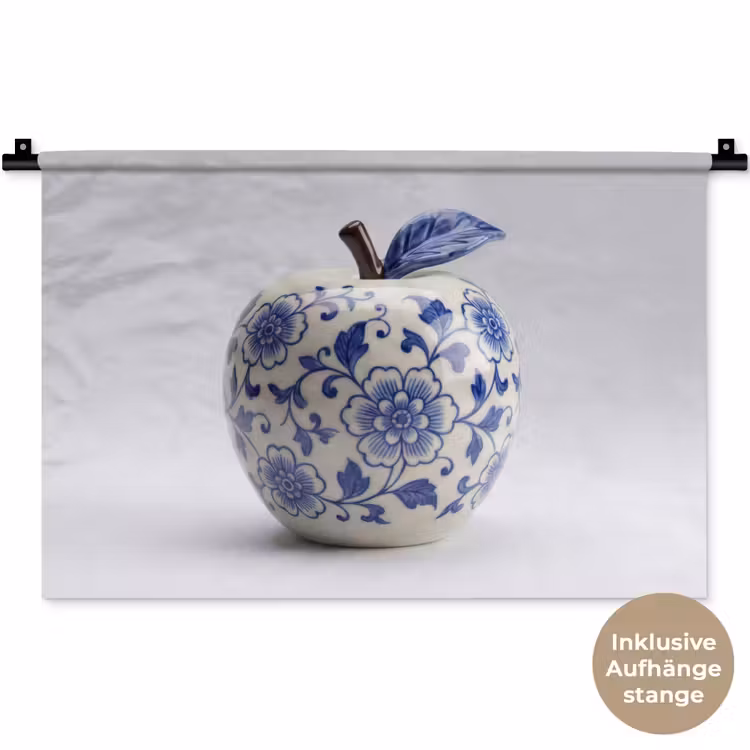 Appel - Blauw - Klassiek Wandkleed katoen klein -t3d_DE