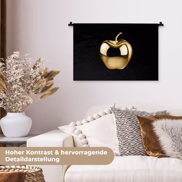 Appel - Goud - Chrome - Zwart Wandkleed katoen klein -tsfeer1_DE