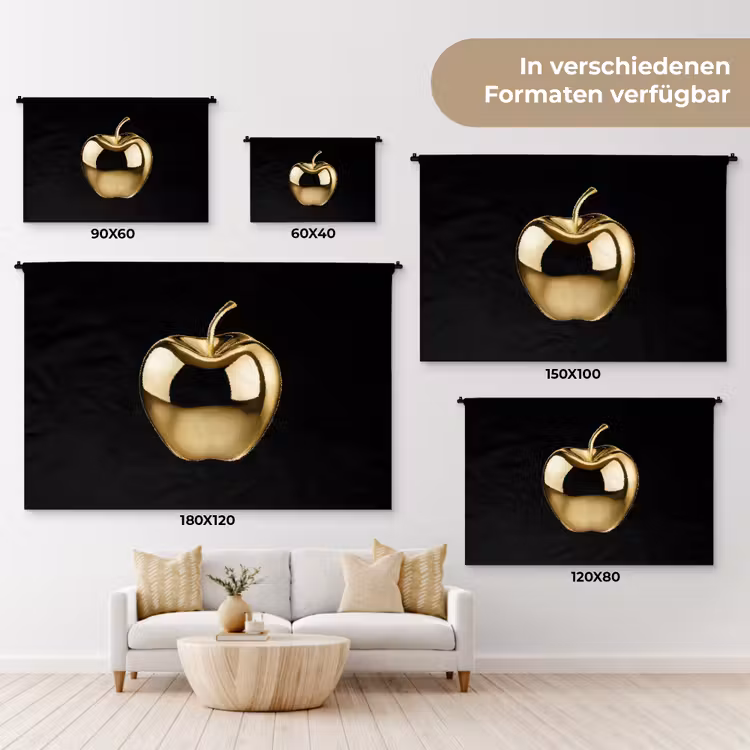 Appel - Goud - Chrome - Zwart Wandkleed katoen klein -tsfeer8_DE
