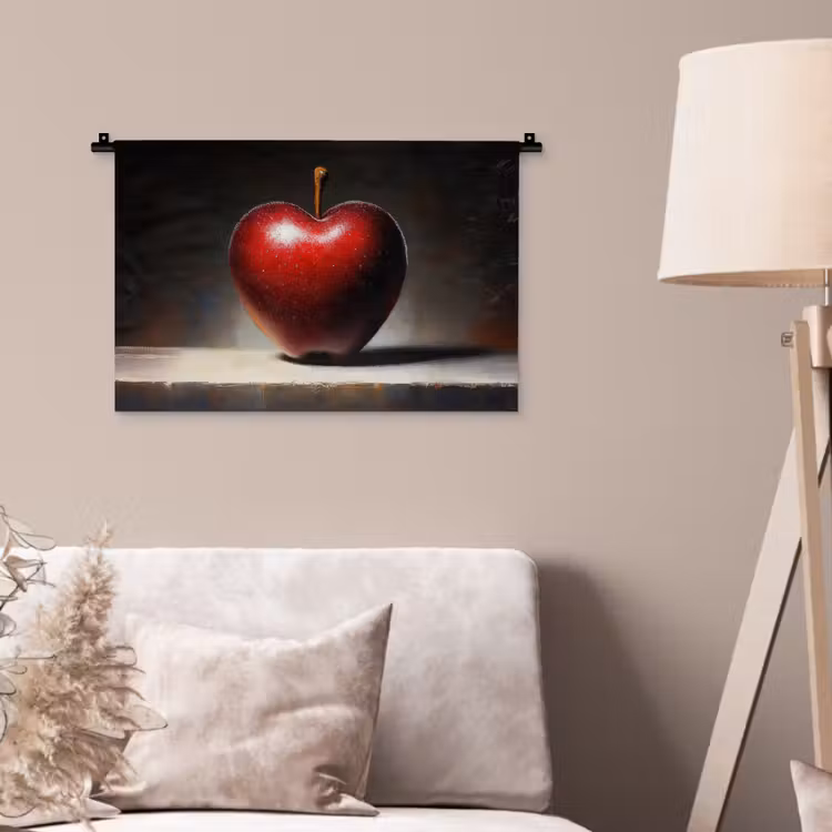 Apple - Hart - Rood Wandkleed katoen klein -sfeer4