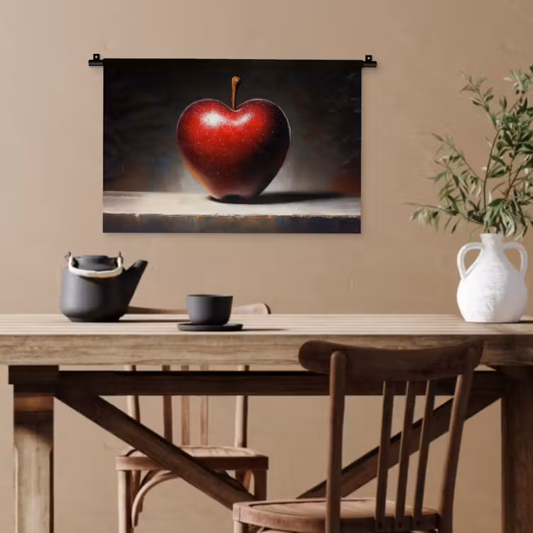 Apple - Hart - Rood Wandkleed katoen klein -sfeer6