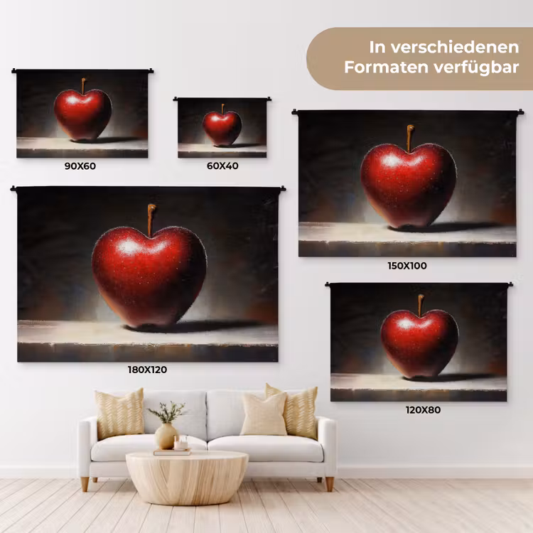 Apple - Hart - Rood Wandkleed katoen klein -tsfeer8_DE