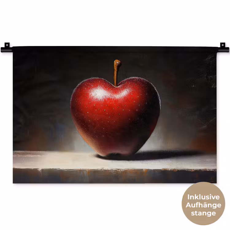 Apple - Hart - Rood Wandkleed katoen klein -t3d_DE