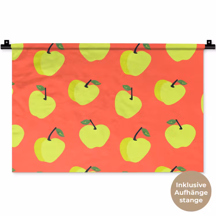 Appels - Modern - Groen Wandkleed katoen klein 269 -t3d_DE