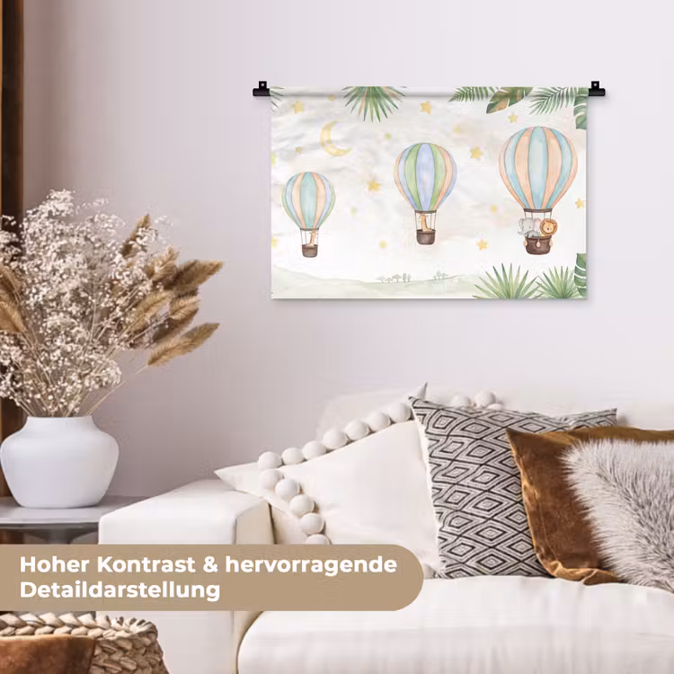 Aquarel - Luchtballonnen - Pastel Wandkleed katoen klein -tsfeer1_DE