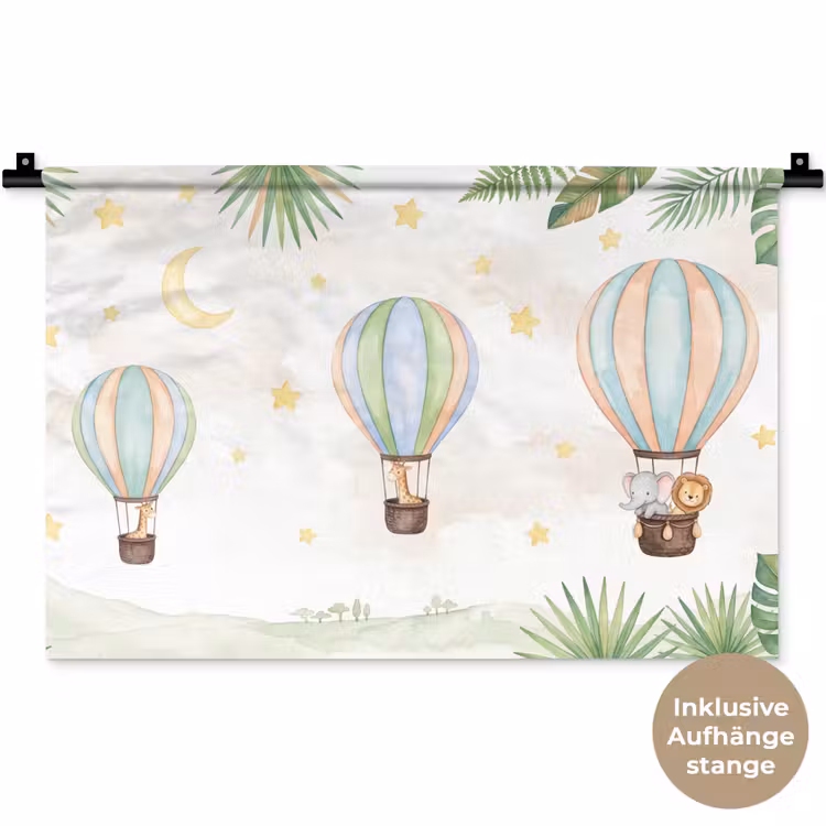 Aquarel - Luchtballonnen - Pastel Wandkleed katoen klein -t3d_DE