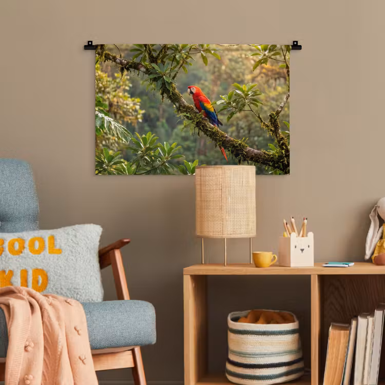 Ara - Jungle - Rood Wandkleed katoen klein -wsfeer4_kind