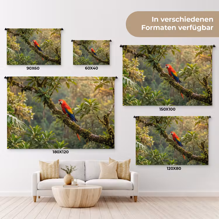 Ara - Jungle - Rood Wandkleed katoen klein -tsfeer8_DE