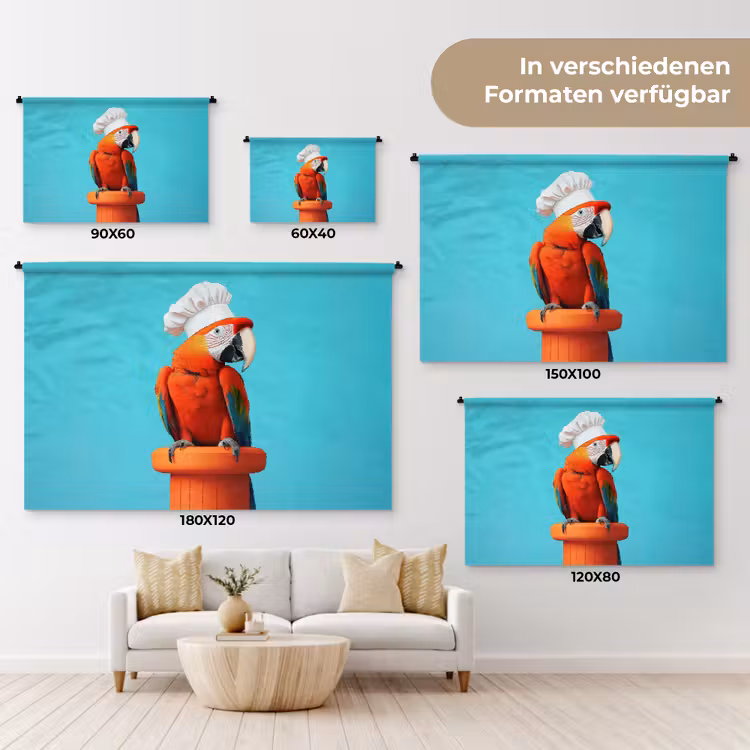 Ara - Koksmuts - Sokkel - Grappig Wandkleed katoen klein -tsfeer8_DE