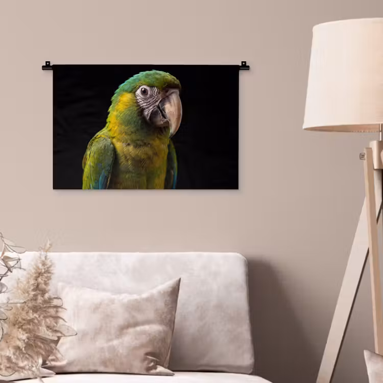 Ara - Portret - Groen Wandkleed katoen klein -sfeer4