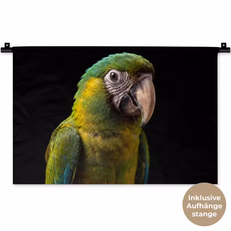 Ara - Portret - Groen Wandkleed katoen klein -t3d_DE