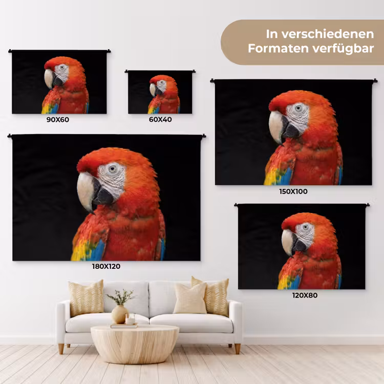 Ara - Portret - Rood Wandkleed katoen klein -tsfeer8_DE