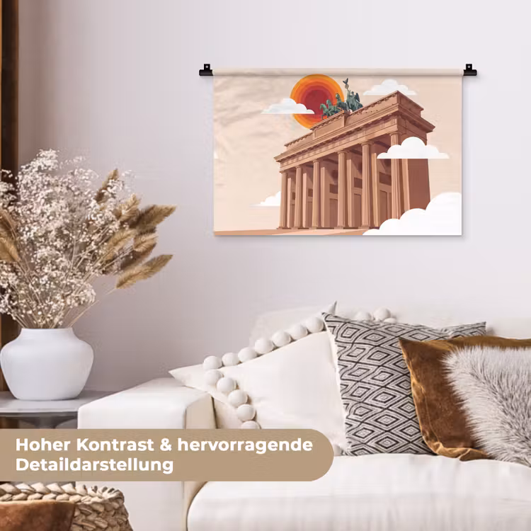 Architectuur - Brandenburg - Berlijn - Zonsondergang - Historisch Wandkleed katoen klein -tsfeer1_DE