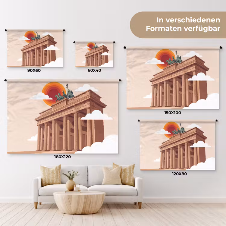 Architectuur - Brandenburg - Berlijn - Zonsondergang - Historisch Wandkleed katoen klein -tsfeer8_DE