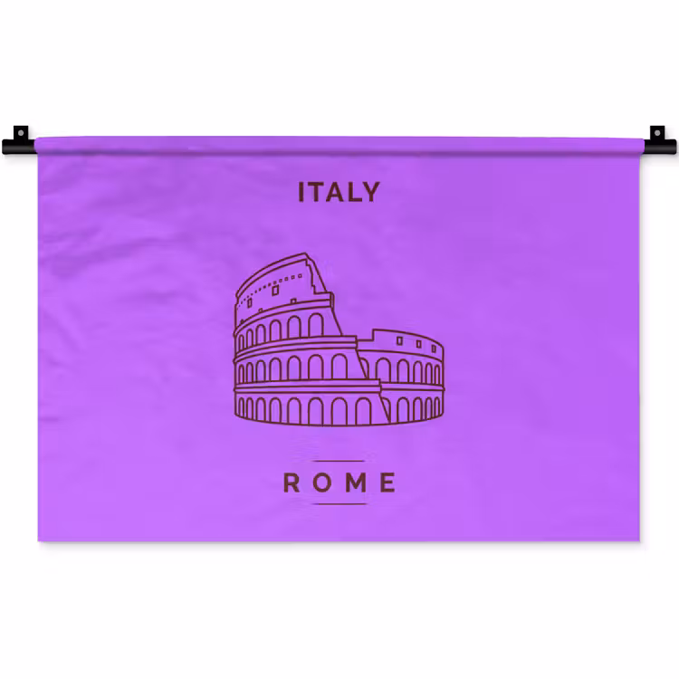 Architectuur - Colosseum - Rome - Minimalistisch - Paars Wandkleed katoen klein -zz3d
