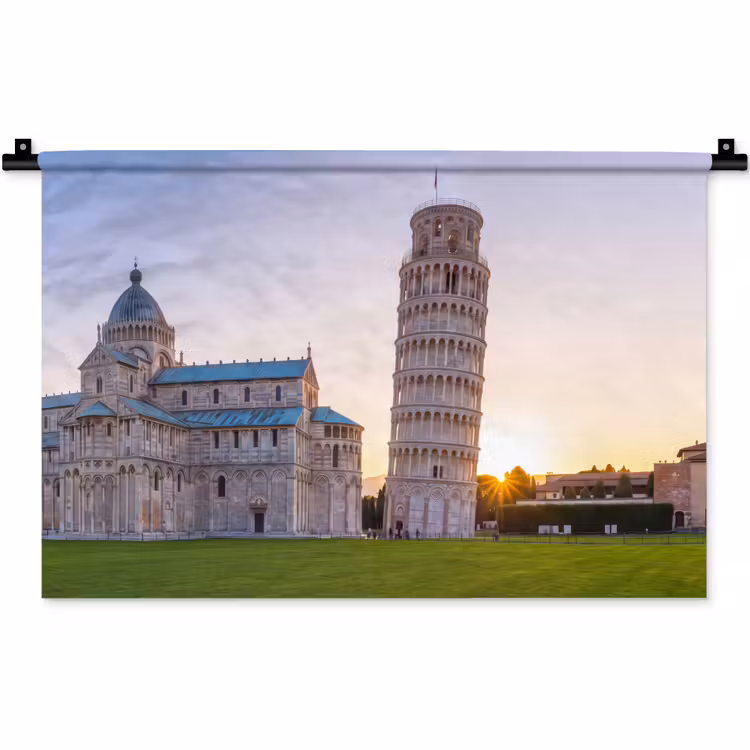 Architectuur - Toren - Pisa - Italië - Zonsondergang Wandkleed katoen klein -zz3d