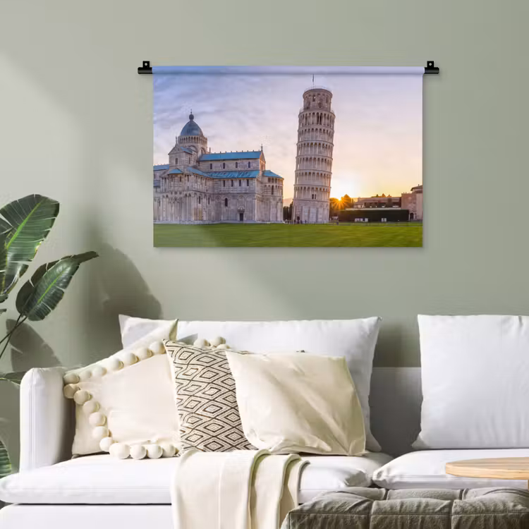 Architectuur - Toren - Pisa - Italië - Zonsondergang Wandkleed katoen klein -sfeer7