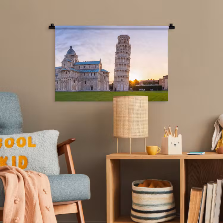 Architectuur - Toren - Pisa - Italië - Zonsondergang Wandkleed katoen klein -wsfeer4_kind
