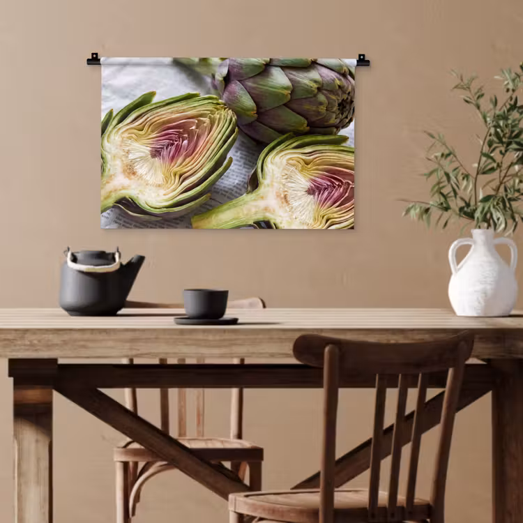 Wandteppich - Artischocke – aufgeschnitten – Essen - Artisjok - Doorgesneden - Eten Wandkleed katoen klein