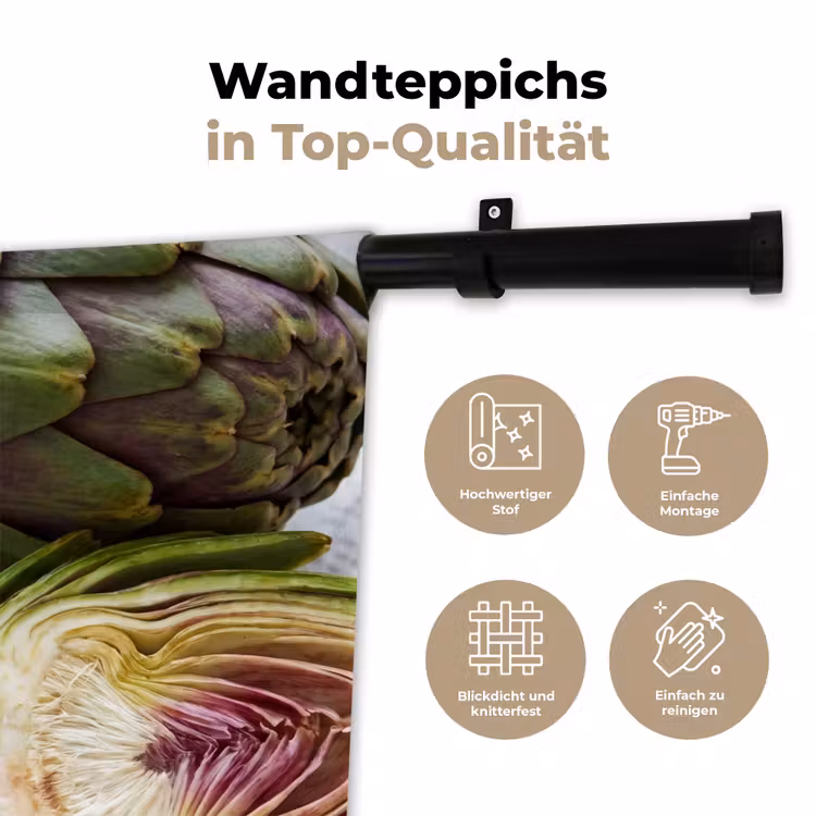 Wandteppich - Artischocke – aufgeschnitten – Essen - Artisjok - Doorgesneden - Eten Wandkleed katoen klein