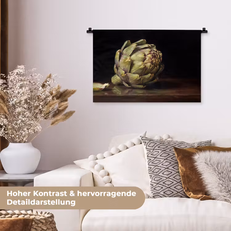 Wandteppich - Artischocke – Essen – Klassisch - Artichok - Eten - Klassiek Wandkleed katoen klein