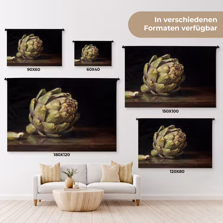 Wandteppich - Artischocke – Essen – Klassisch - Artichok - Eten - Klassiek Wandkleed katoen klein
