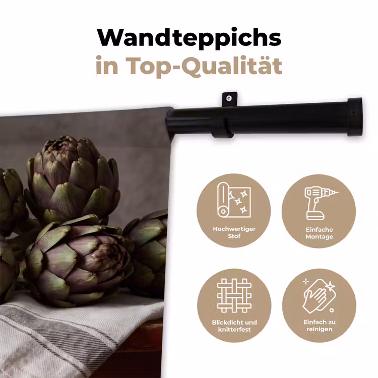 Wandteppich - Artischocke – Essen – Rustikal - Artisjok - Eten - Rustiek Wandkleed katoen klein