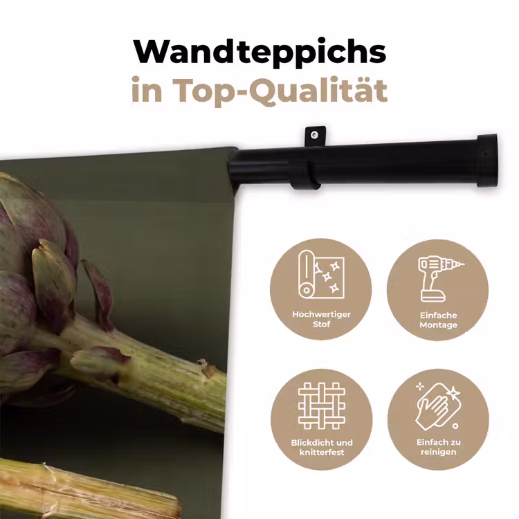 Wandteppich - Artischocke – Violett – Lebensmittel - Artisjok - Paars - Voedsel Wandkleed katoen klein